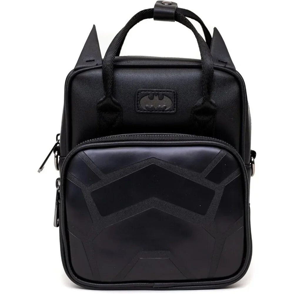 DC Comics Crossbody Bag Vegan Leather Batman Armor Textured Black